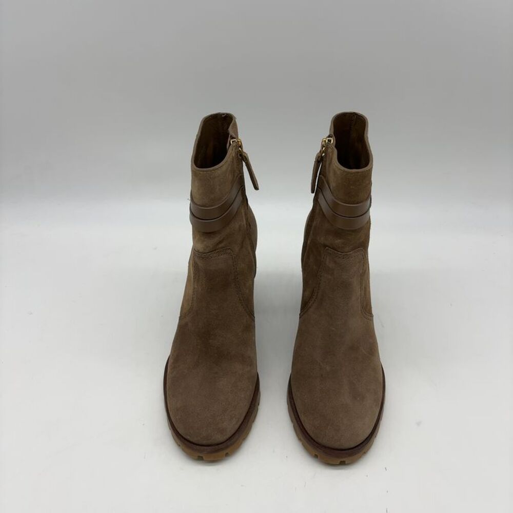 Tory Burch Lug Sole Suede Ankle Boots